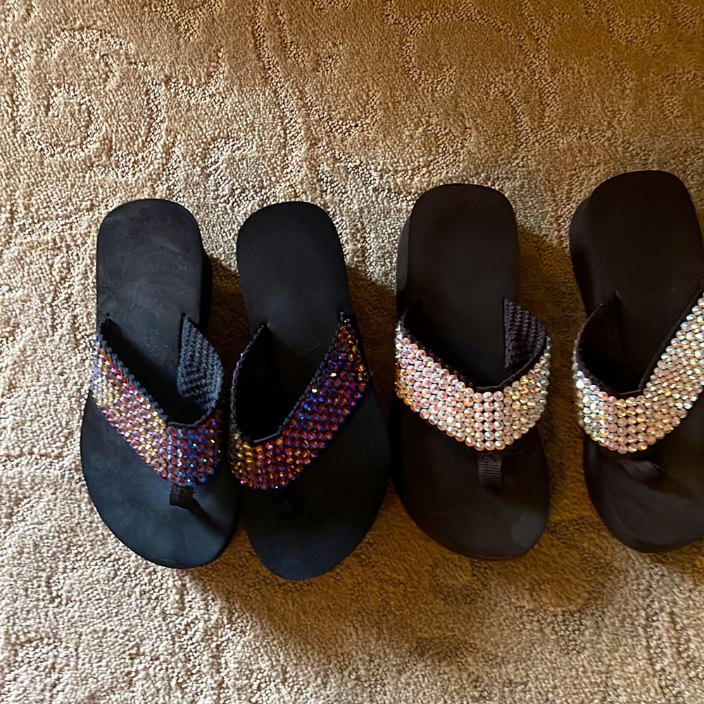 Swarvorski Crystal Flip Flops from Dallas Market. Gently used price us for each